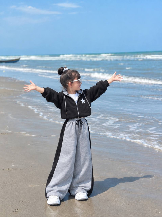 لباس ست دخترانه (سویشرت و شلوار) ستاره